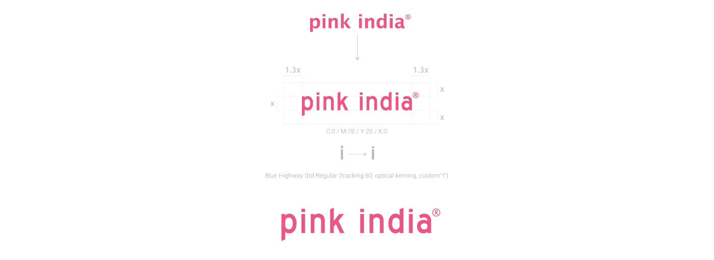 Pink Indiaのロゴリデザイン
