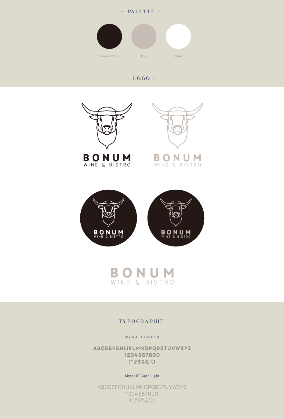Identité visuelle du restaurant Bonum Wine & Bistro