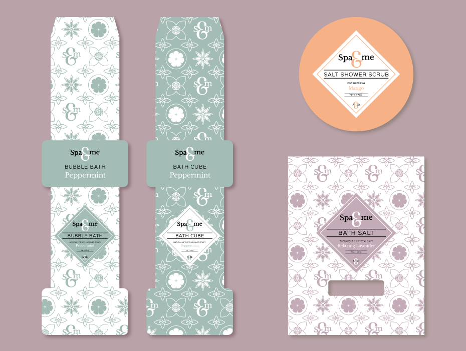 Produits pour le bain Spa&me - branding - packaging 