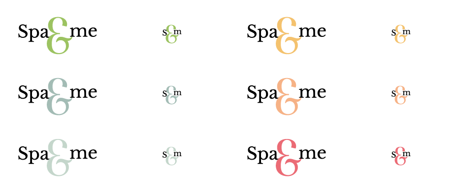 Spa&me bath products - branding - logo and monogram color variation