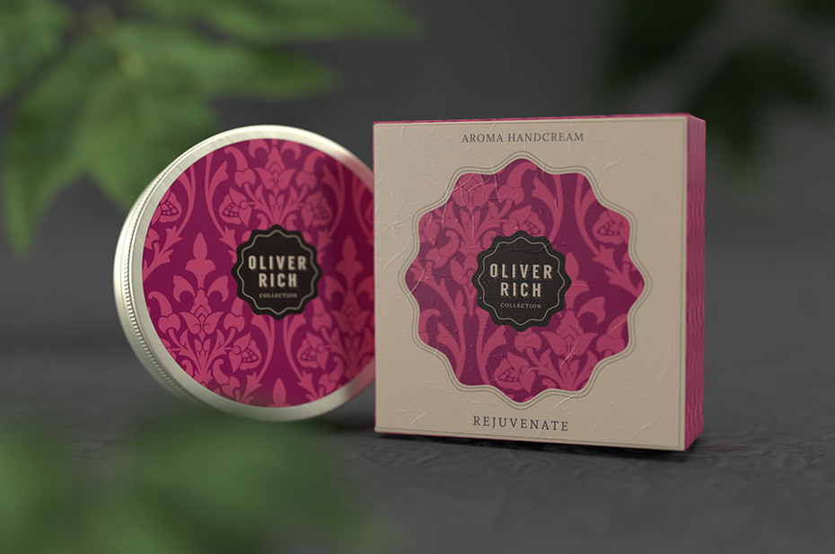 Crèmes pour les mains aroma OLIVER RICH | packaging - boîtes et étiquettes - Rejuvenate