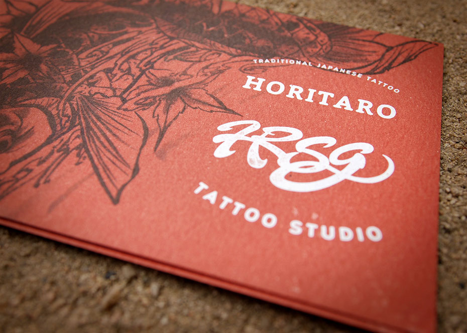 Japanese Tattoo Artist - letterpress business cards and shop cards