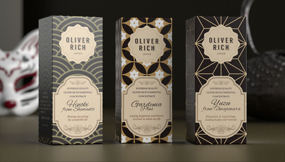 Oliver Rich Japanese cosmetic brand - boxes