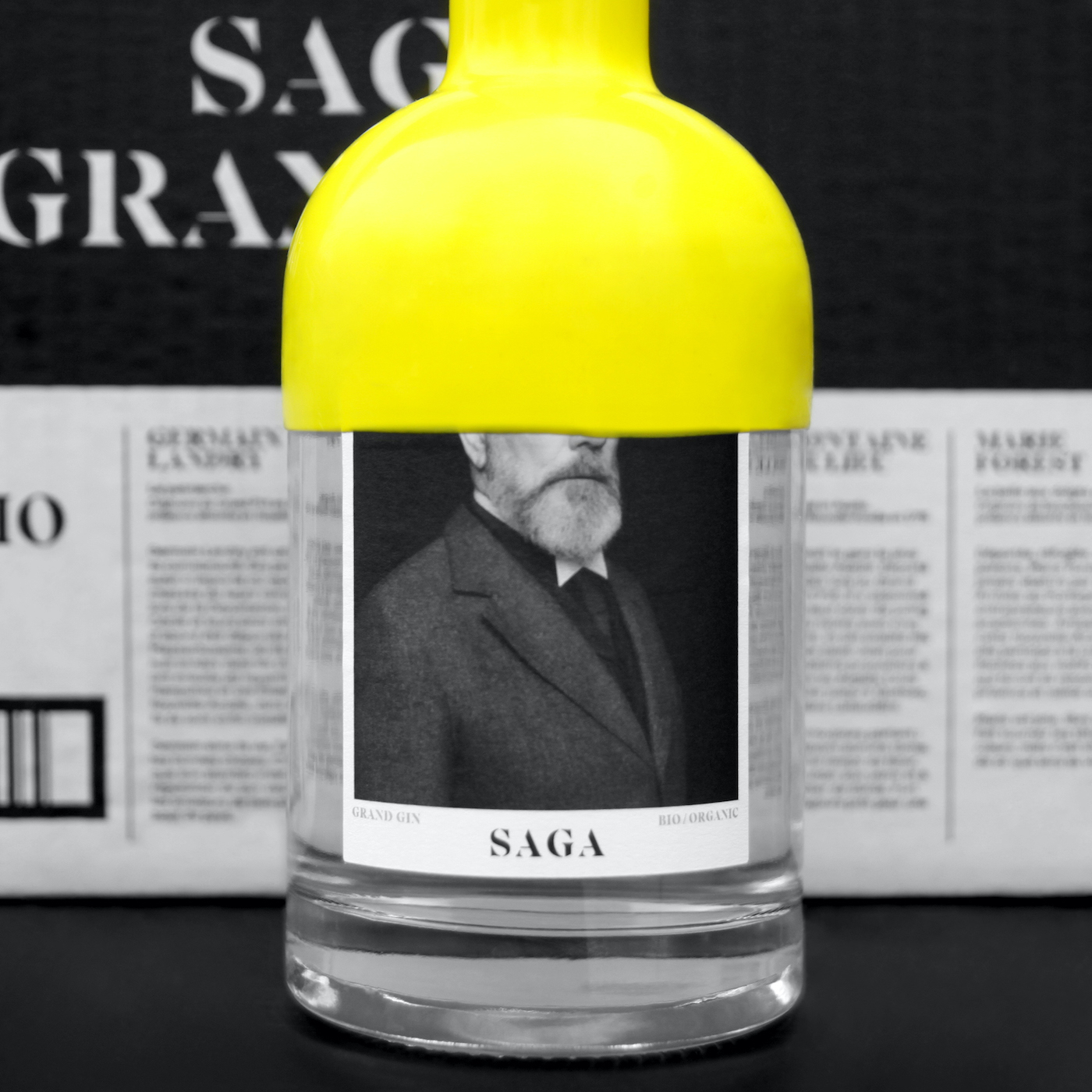 Packaging du gin Saga