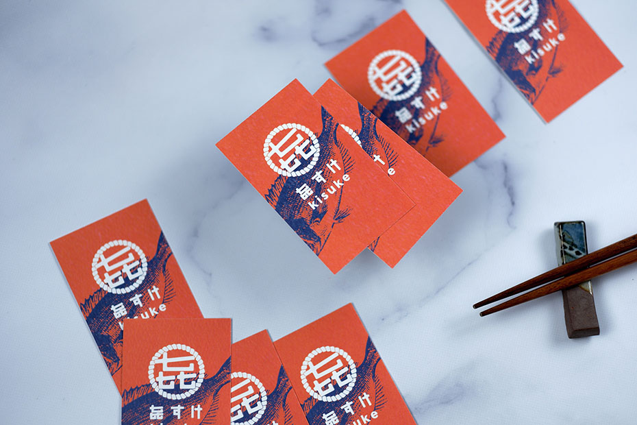 Japanese restaurant's brand identity: business cards