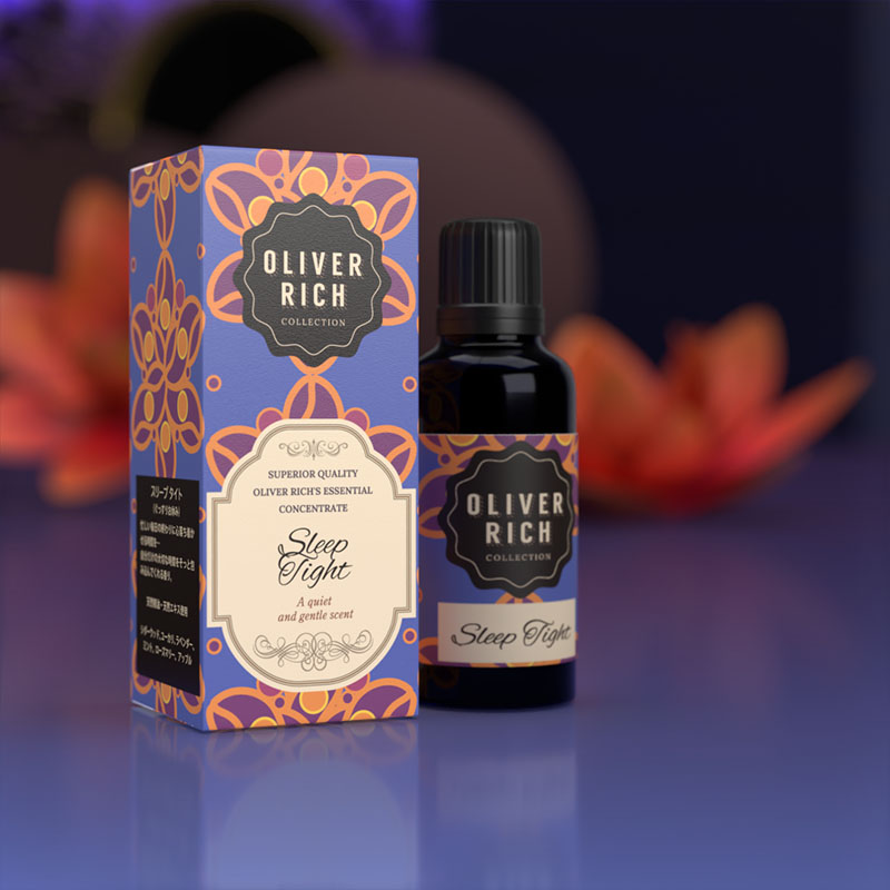Oliver Rich aroma oil packaging