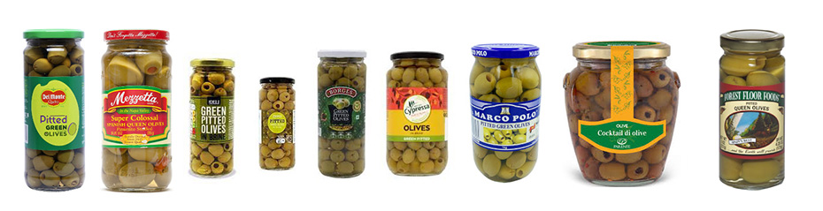 Branding et packaging, marques d'olives en pot