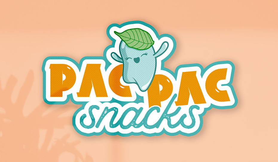 Logo avec mascotte PAC PAC Snacks