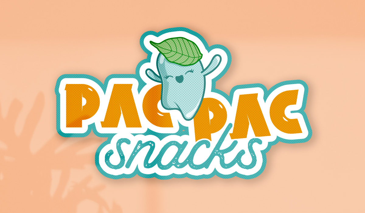 PAC PAC Snacks mascot logo
