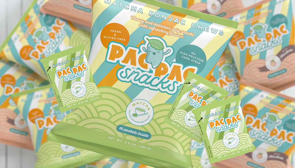 Matcha flavoured Japanese snack packaging