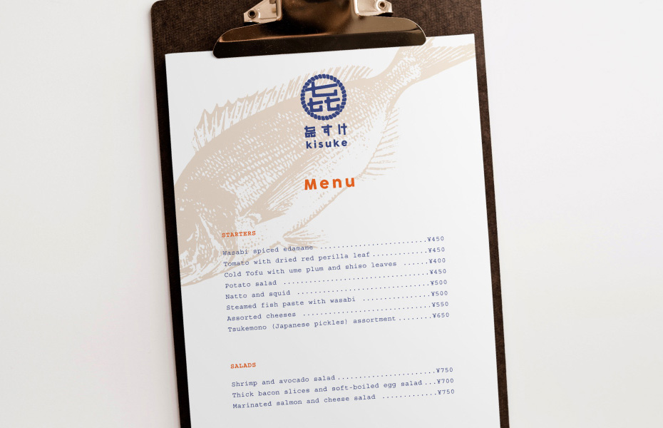 Design menu restaurant japonais