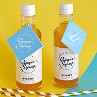 ginger syrup bottle label retro design