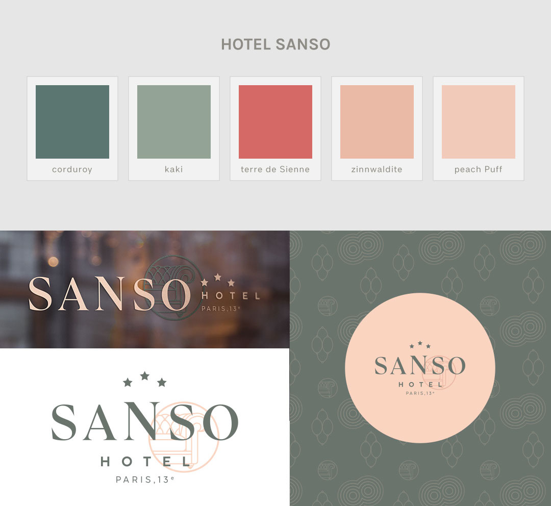 Palette de couleurs de l'hôtel Sanso