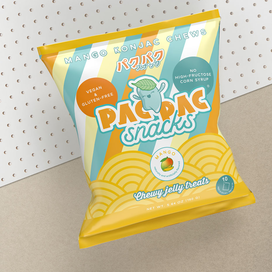 マンゴ味の蒟蒻ゼリーパッケージデザイン
