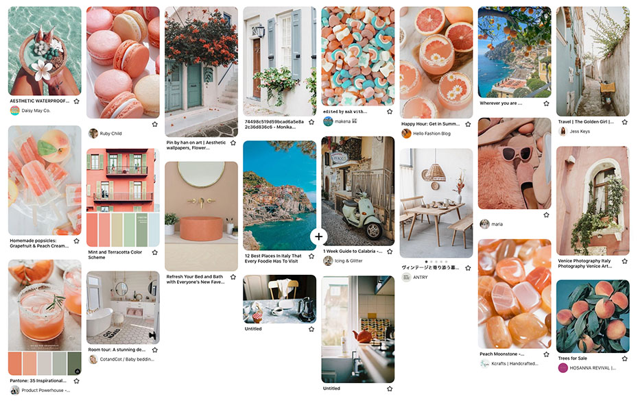 an inspiration board to help you decide your colour palette