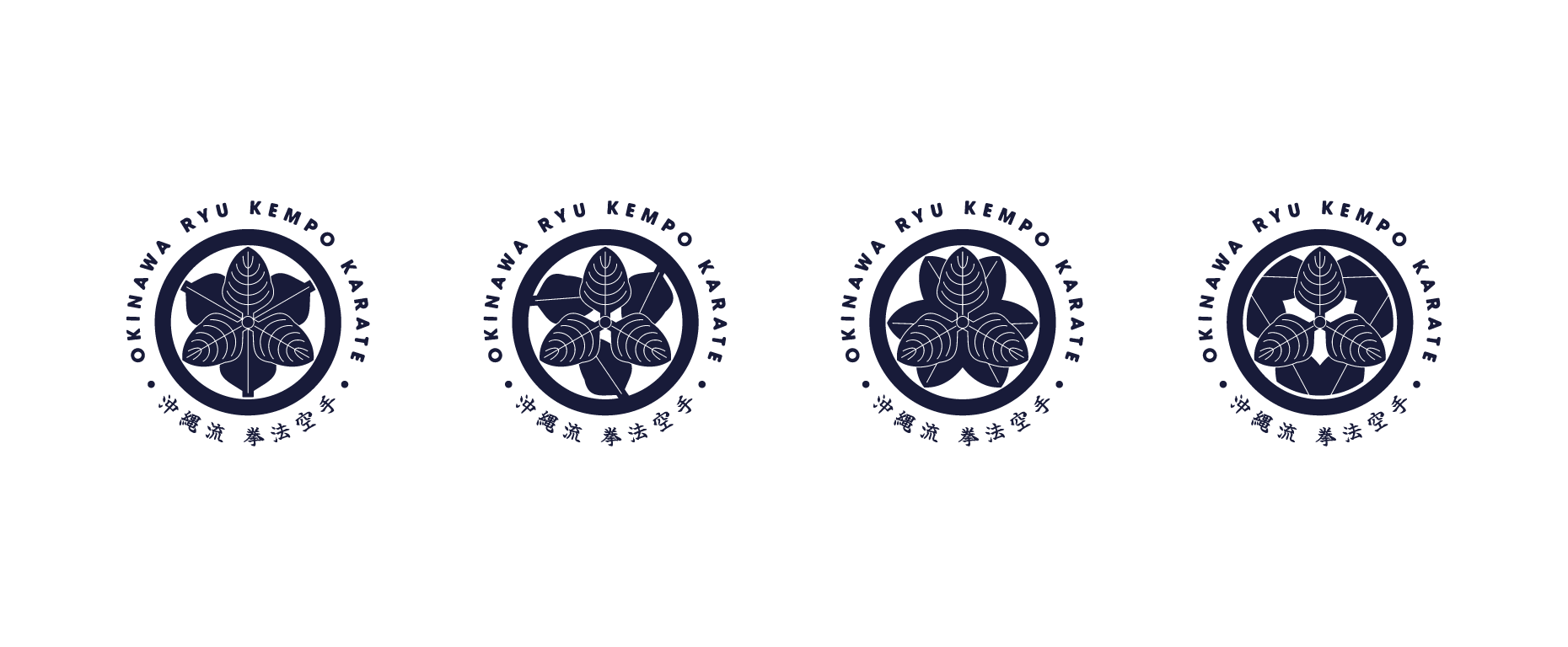 Karate school plant kamon logos