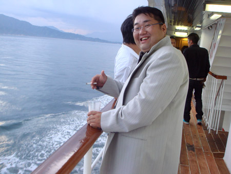 jud à Hiroshima - soirée sur un bateau